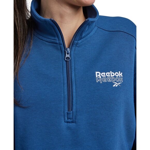 Reebok Identity Quarter Zip Sweatshirt - Uniform Blue, Size XS, NWT - Picture 4 of 5
